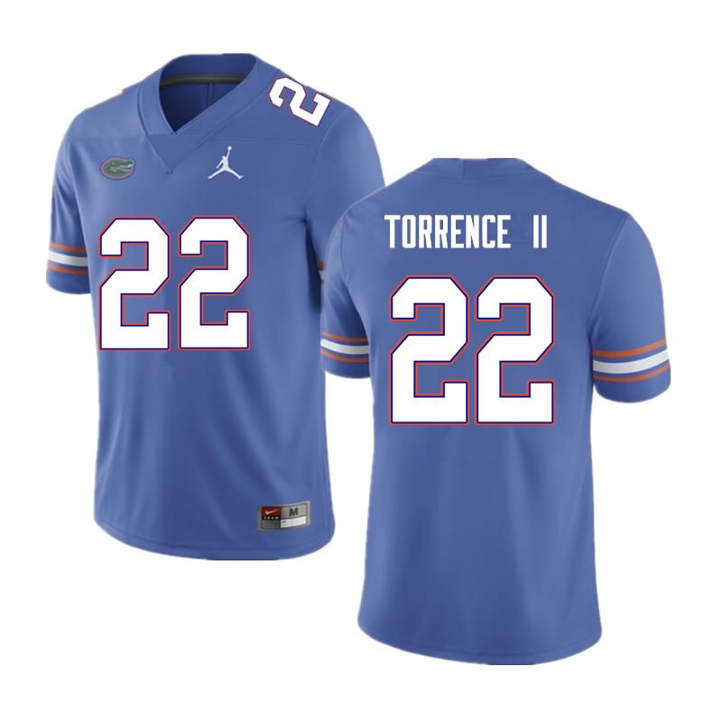 NCAA Florida Gators Rashad Torrence II Men's #22 Nike Blue Stitched Authentic College Football Jersey KPA7464AC